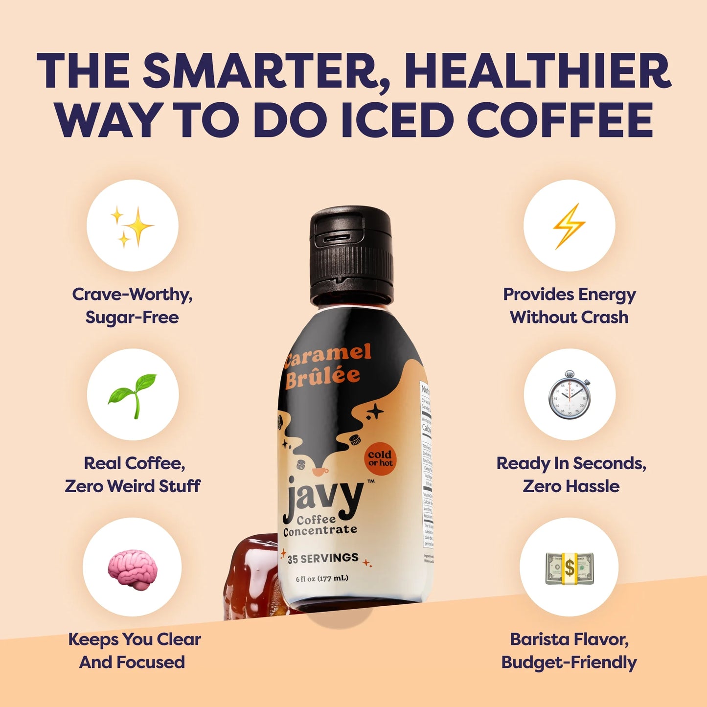 Coffee Concentrate - Cold Brew Coffee, Perfect for Instant Iced Coffee, Cold Brewed Coffee and Hot Coffee, 35 Servings - Caramel Brulee