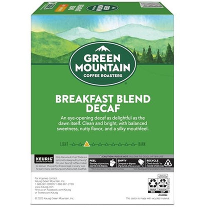 Green Mountain Coffee Roasters Breakfast Blend Decaf Coffee, Keurig Si