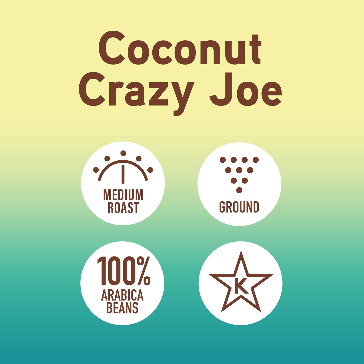 , Coconut Crazy Joe, 12Oz Bag, Medium Roast, Flavored Coffee