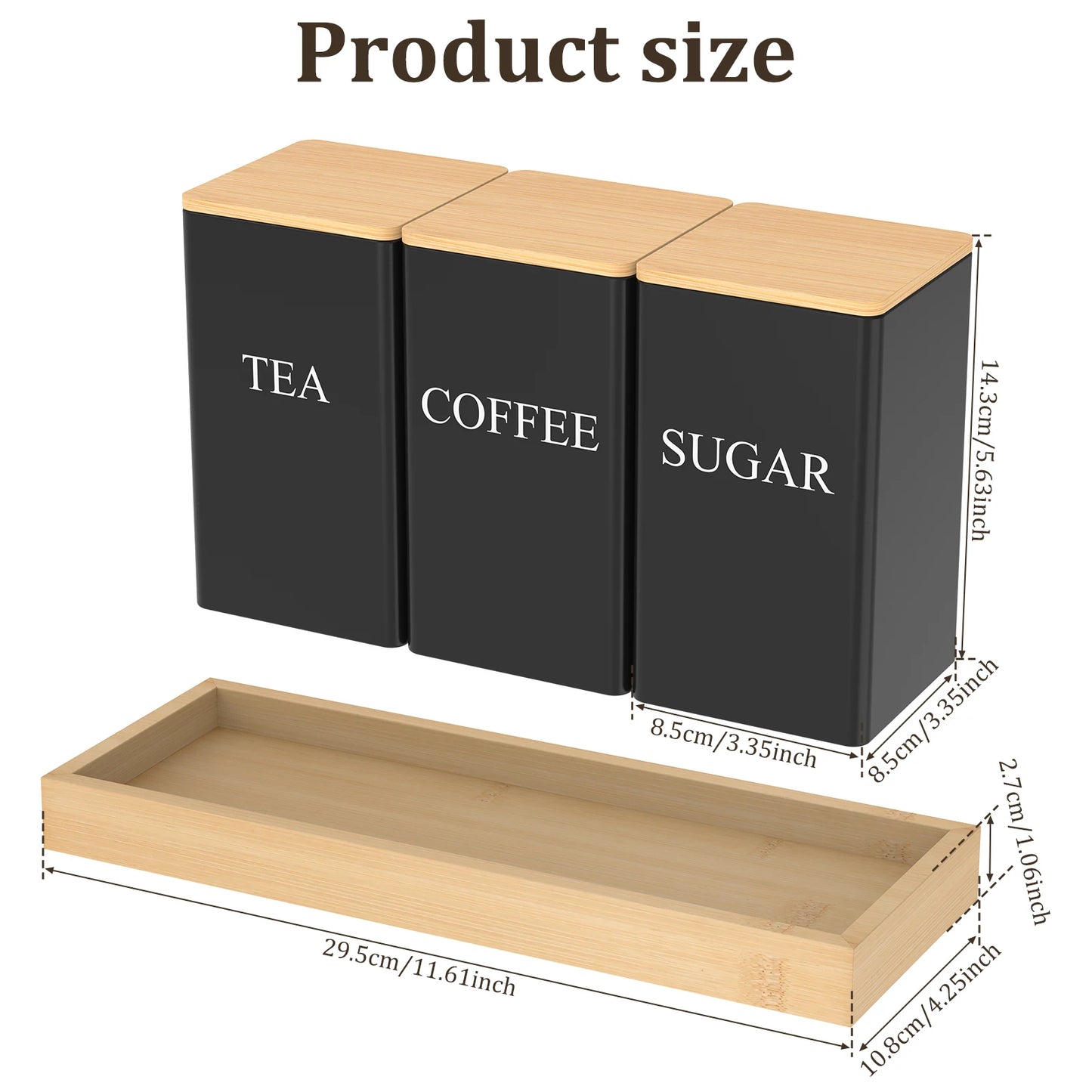 3Pcs Coffee Bean Storage Tea Sugar Canister Coffee Bean Splitting Bottle Storage Coffee Sealing Can Kitchen Coffee Accessories