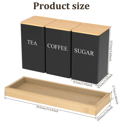 3Pcs Coffee Bean Storage Tea Sugar Canister Coffee Bean Splitting Bottle Storage Coffee Sealing Can Kitchen Coffee Accessories
