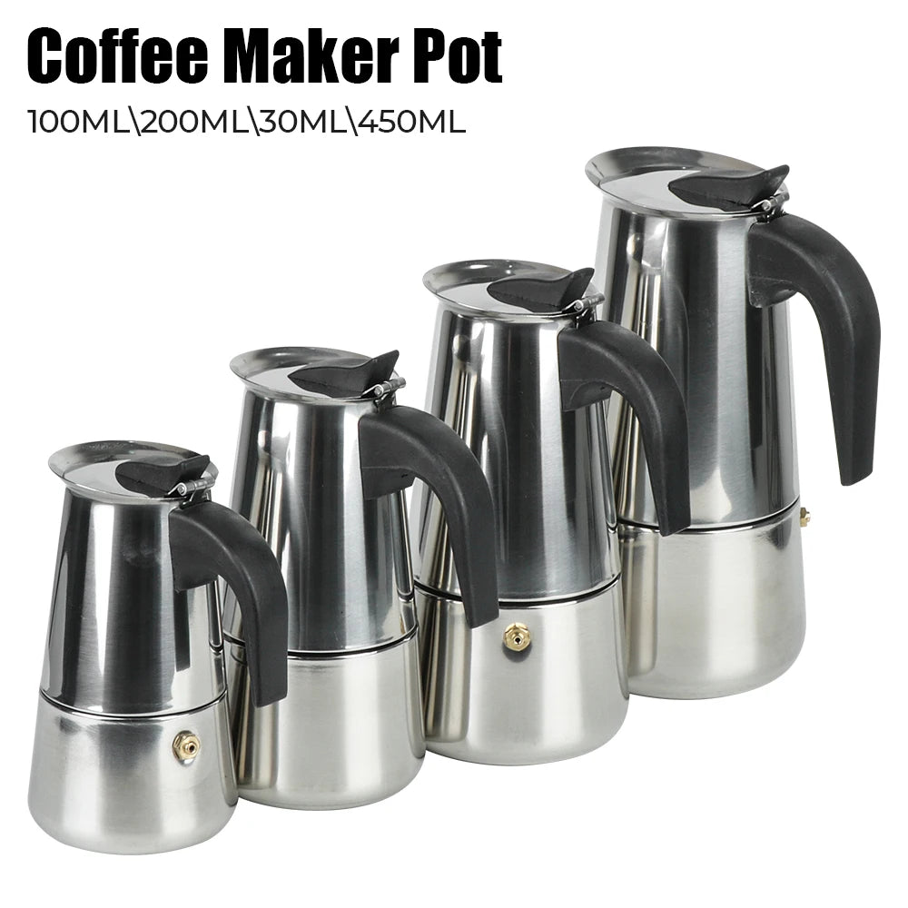 Mocha Espresso Latte Stovetop Filter Stainless Steel Coffee Pot for Barista Moka Coffee Maker Coffee Maker Pot Coffee Pot