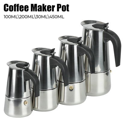 Mocha Espresso Latte Stovetop Filter Stainless Steel Coffee Pot for Barista Moka Coffee Maker Coffee Maker Pot Coffee Pot