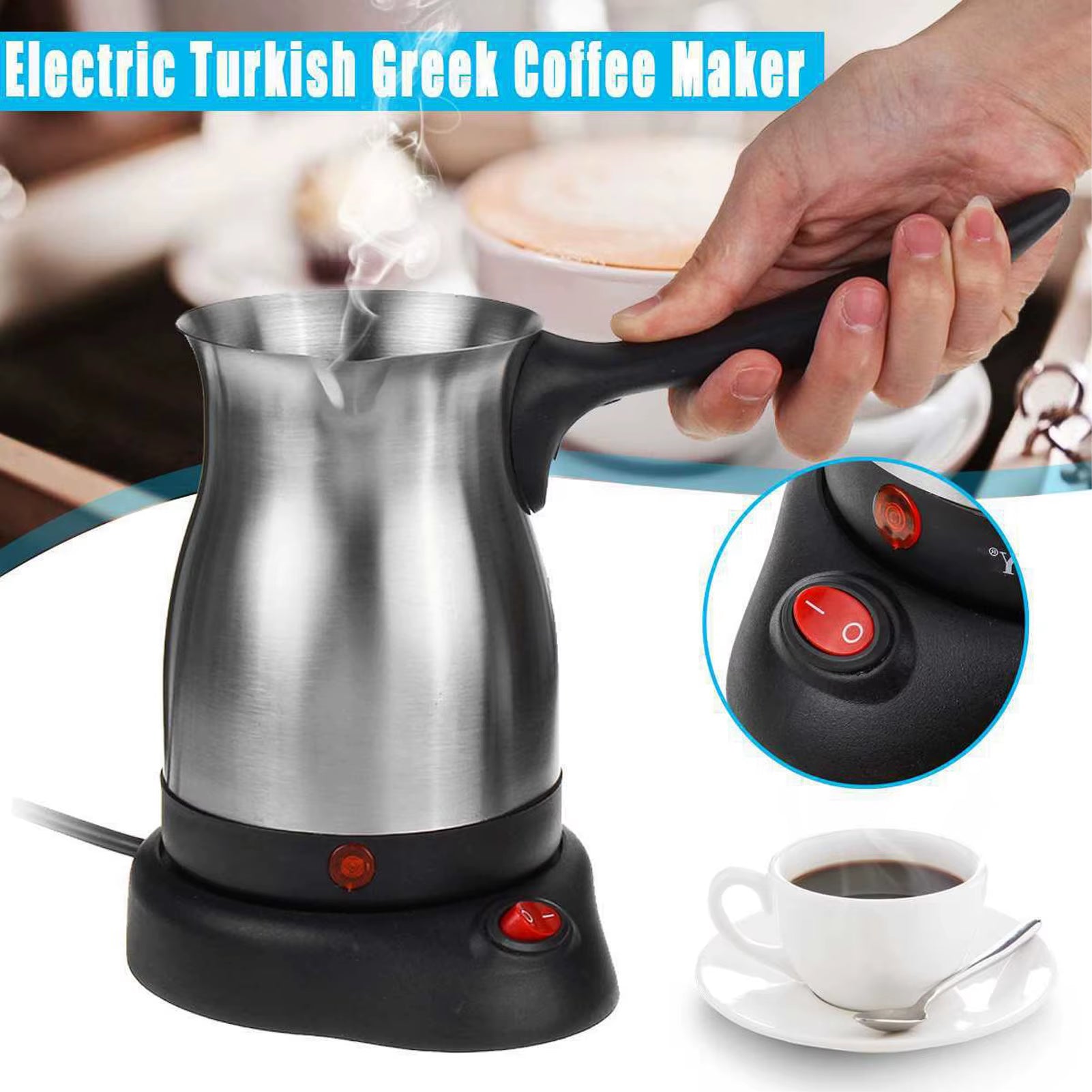 Electric Coffee Maker Electric Turkish Coffee Maker 600Ml Stainless Steel Electric Turkish Coffee Machine Kettle Coffee Machine