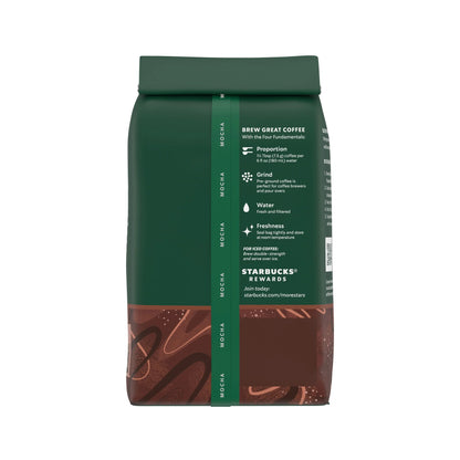 Starbucks Mocha, Ground Coffee, Flavored Roast Hot or Iced Coffee, 11 Oz