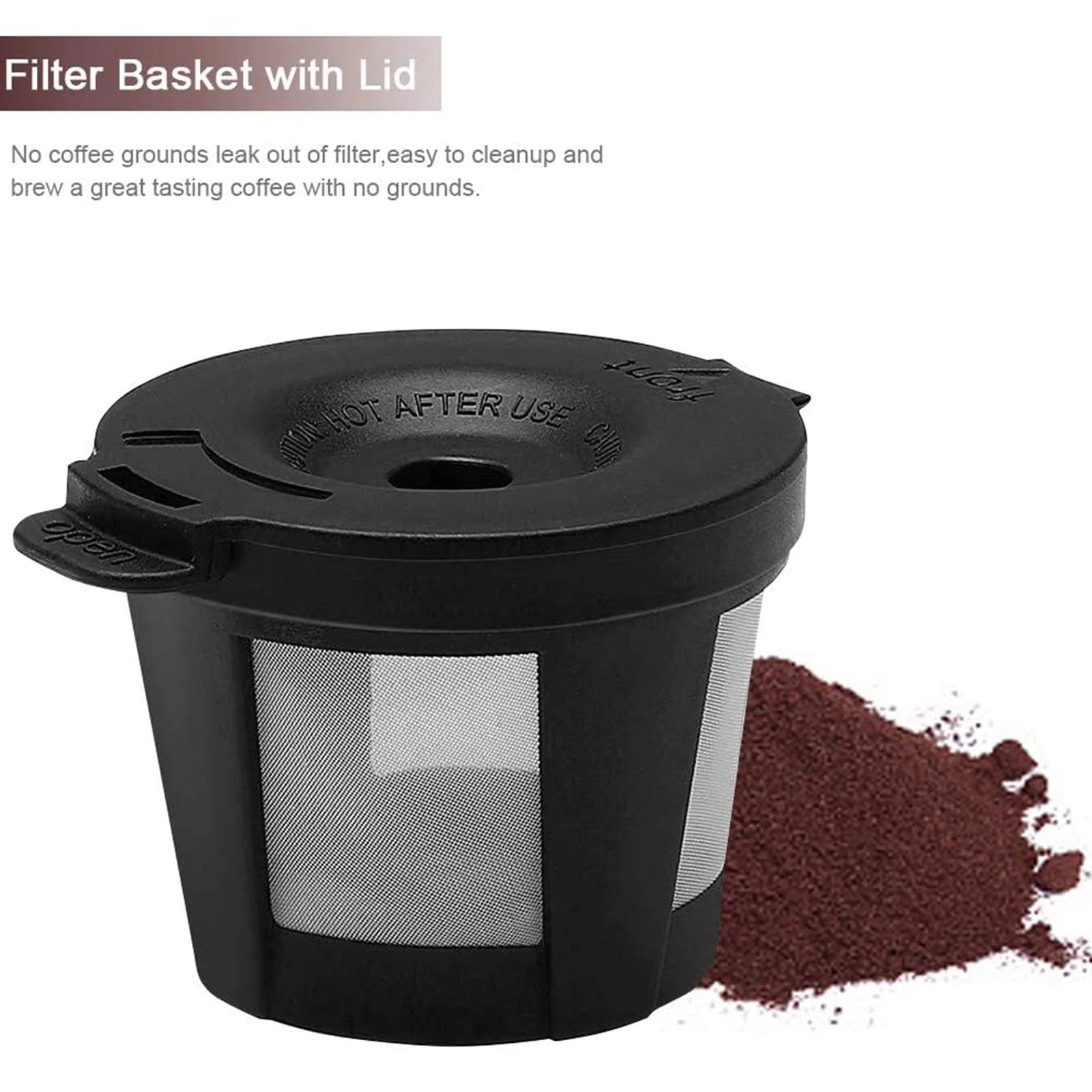 Coffee Maker, Single Serve Coffee Maker Machine 6 to 14 Oz with Permanent Filter, Compatible with K Cup Pod & Ground Coffee, Mini Size Black
