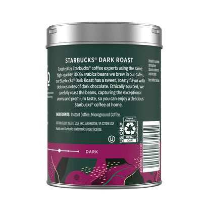 Starbucks Premium Instant Coffee, Dark Roast Coffee, Arabica Beans, 3.17 Oz