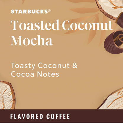 Starbucks Toasted Coconut Mocha, Hot or Iced Coffee, Flavored K-Cup Coffee Pods, 22 Count