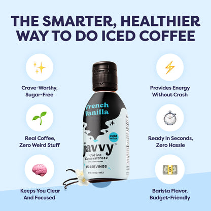 Coffee Concentrate - Cold Brew Coffee, Perfect for Instant Iced Coffee, Cold Brewed Coffee and Hot Coffee, 35 Servings - French Vanilla