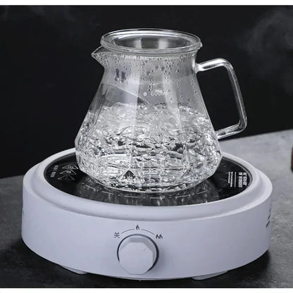 Diamond Fashion Design Glass Coffee Carafe Glass Coffee Server for Drip Coffee Maker,Coffee Pot with Lid,Pour over Coffee Filter
