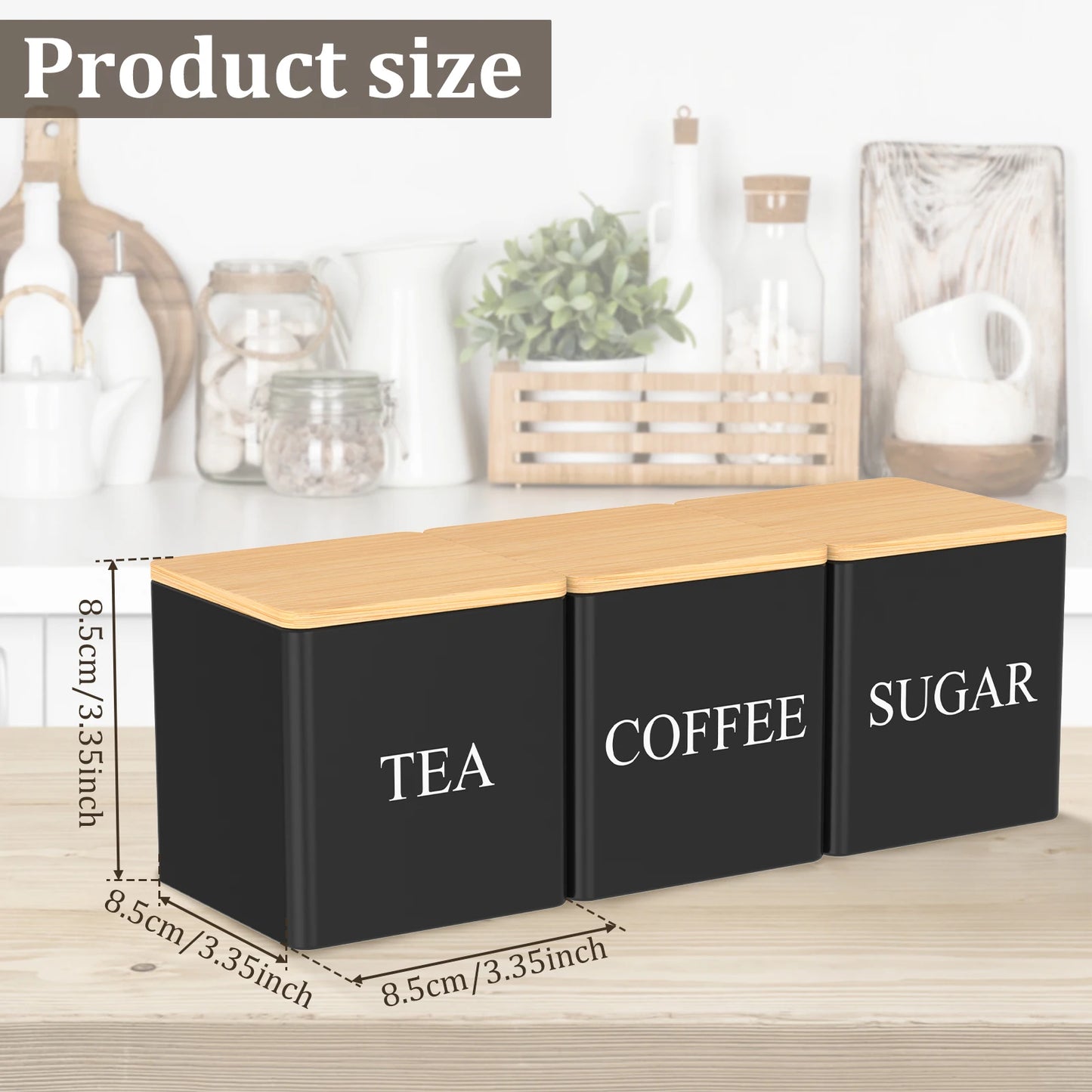 3Pcs Coffee Bean Storage Tea Sugar Canister Coffee Bean Splitting Bottle Storage Coffee Sealing Can Kitchen Coffee Accessories