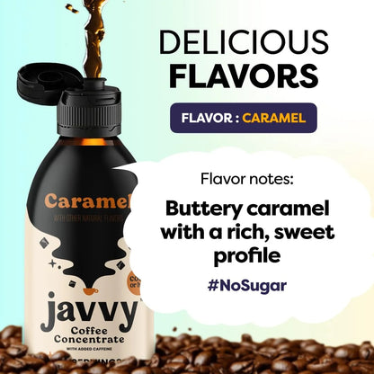 Javvy Cold Brew Iced Coffee Concentrate, 2 Pack Caramel, Arabica Coffee Beverages, 35X Liquid Coffee Concentrate, Instant Coffee Alternative, Concentrated Ice Coffee Drinks & Cold-Brew, Coffee Gifts