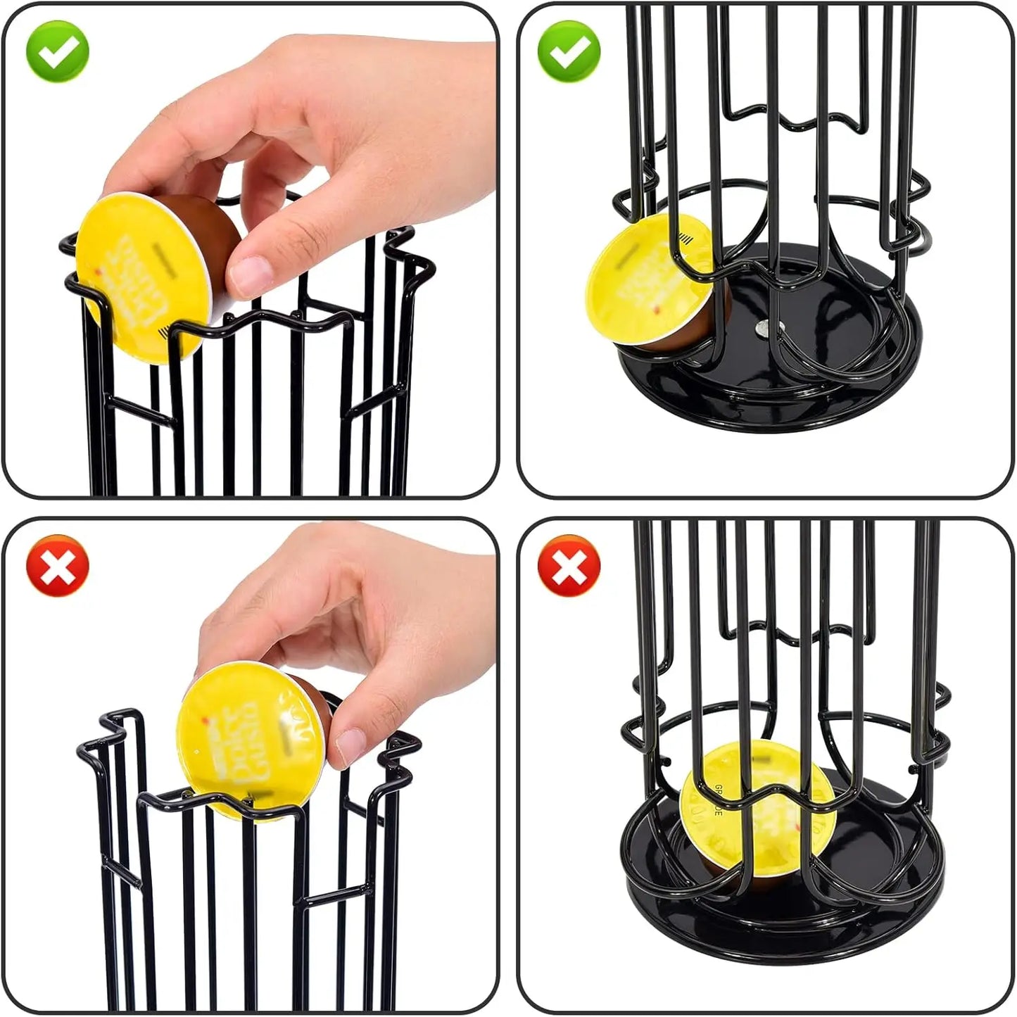 Coffee Capsule Holder Compatible with Dolce Gusto Pods (24Pcs) Coffee Pod Stands Rotating Coffee Pod Rack
