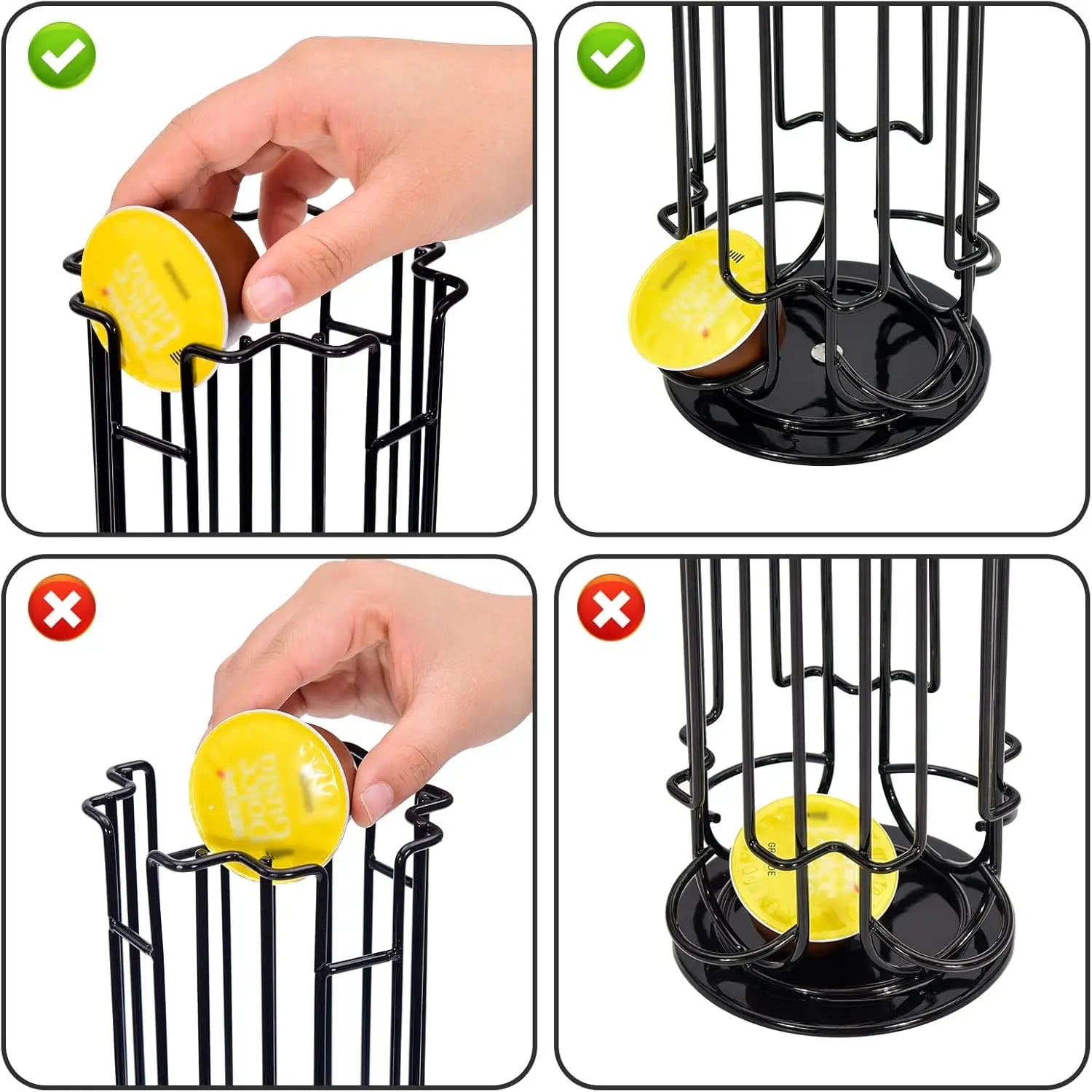 Coffee Capsule Holder Compatible with Dolce Gusto Pods (24Pcs) Coffee Pod Stands Rotating Coffee Pod Rack