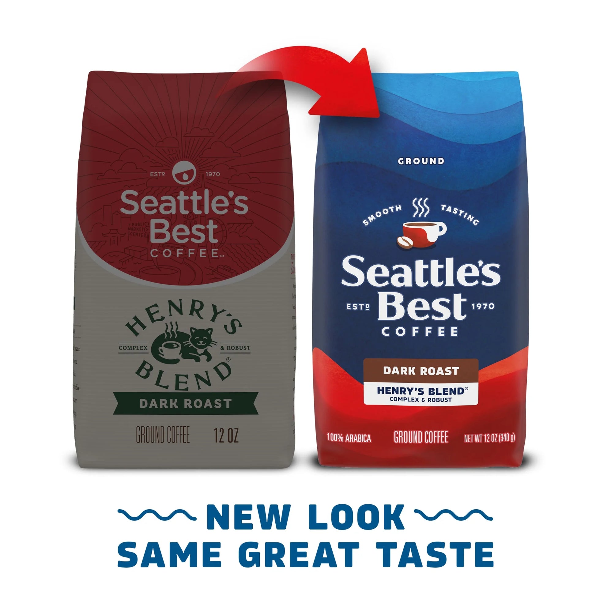 Seattle’S Best Coffee, Henry'S Blend, Dark Roast, Ground Coffee, 100% Arabica, 12 Oz