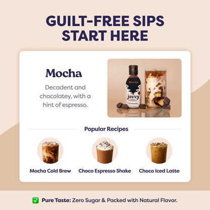 Javvy Coffee Concentrate - Cold Brew Coffee, Perfect for Instant Iced Coffee, Cold Brewed Coffee and Hot Coffee, 35 Servings - Mocha