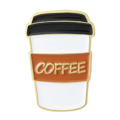 Coffee Maker Enamel Brooch Coffee Bean Grinder Coffee Kettle Cup Bag Barista Badge Punk Lapel Coffee Collection Pin Jewelry Gift