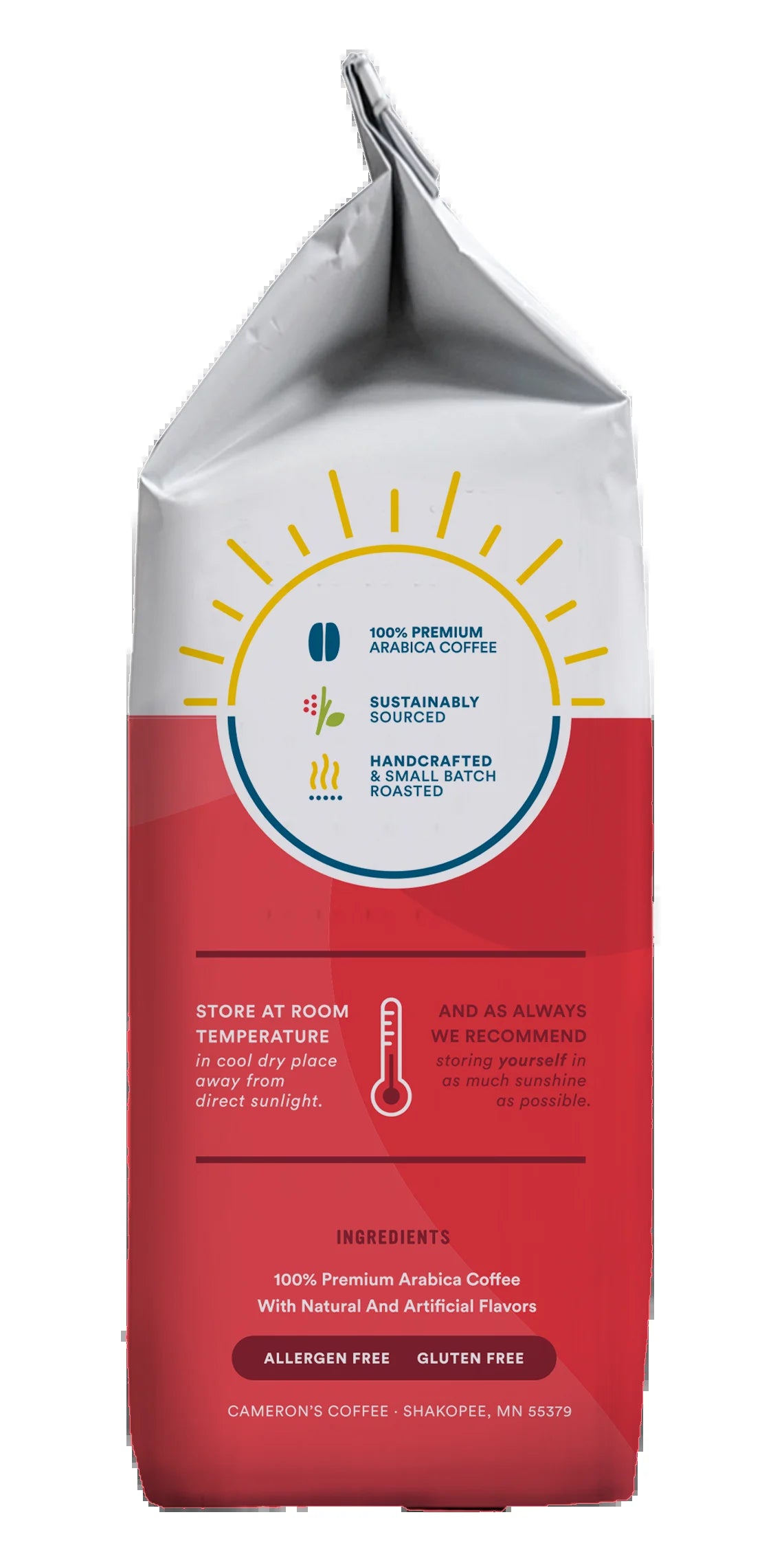 Flavored Vanilla Hazelnut Ground Coffee, Light Roast, 12 Oz, Naturally Caffeinated