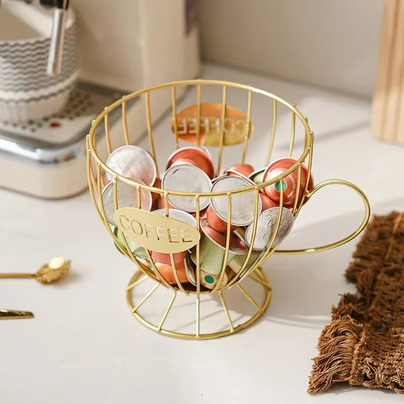 Coffee Pod Holder Large Capacity Coffee Capsule Holder Coffee Creamer Container Irregular Shape Coffee Pod Storage Cup