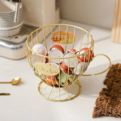 Coffee Pod Holder Large Capacity Coffee Capsule Holder Coffee Creamer Container Irregular Shape Coffee Pod Storage Cup