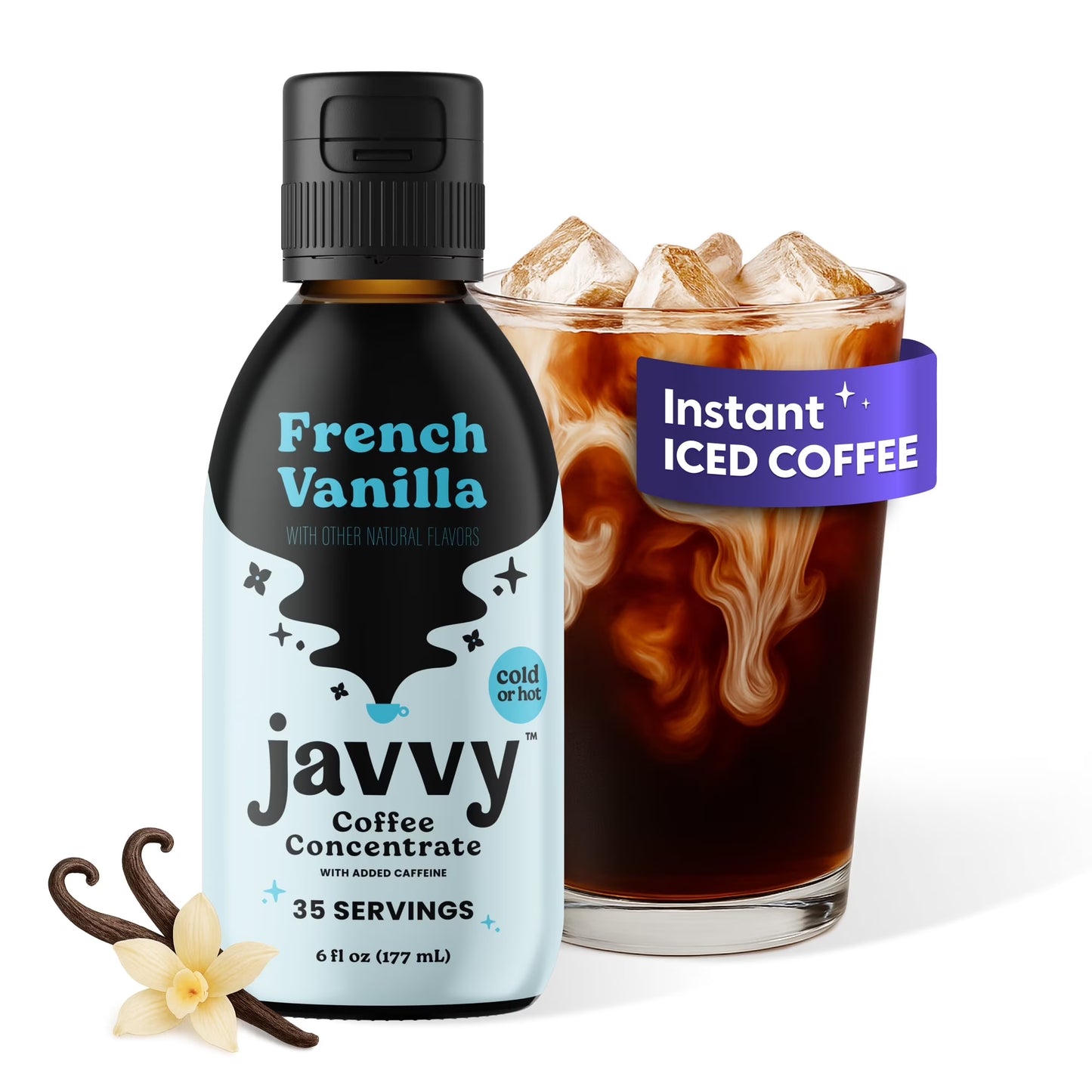Coffee Concentrate - Cold Brew Coffee, Perfect for Instant Iced Coffee, Cold Brewed Coffee and Hot Coffee, 35 Servings - French Vanilla
