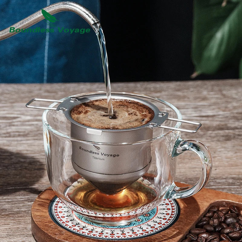 Titanium Reusable Coffee Filter Paperless Coffee Filter Metal Coffee Filter Pour over Coffee Maker Ti6002P