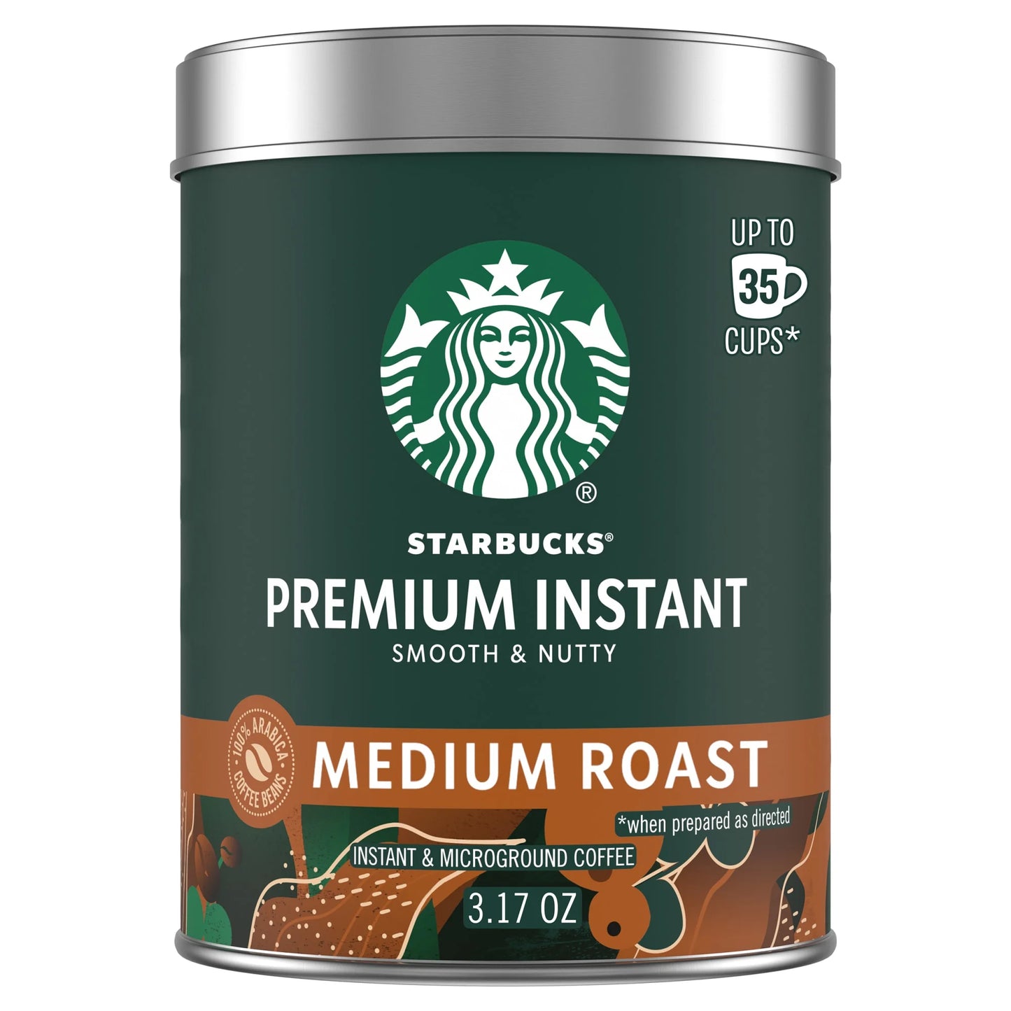 Starbucks Premium Instant Coffee, Medium Roast Coffee, Arabica Beans, 3.17 Oz