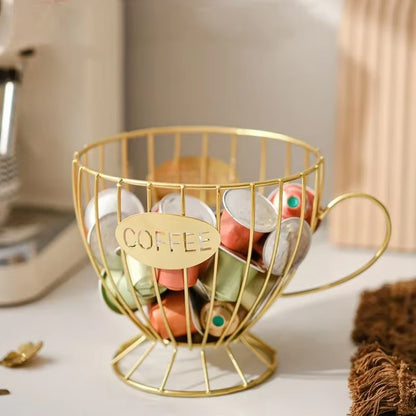 Coffee Pod Holder Large Capacity Coffee Capsule Holder Coffee Creamer Container Irregular Shape Coffee Pod Storage Cup