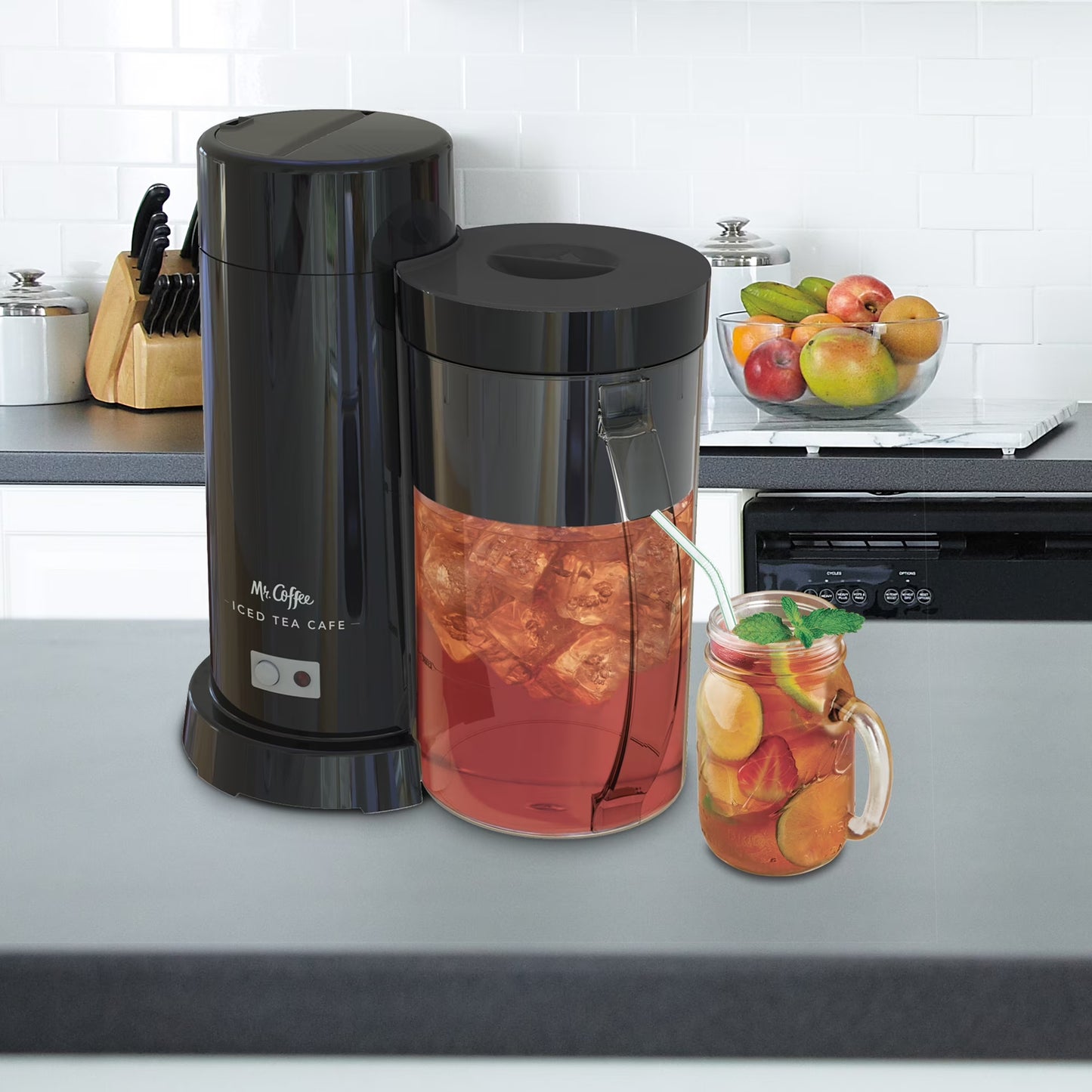 Iced Tea & Iced Coffee Maker, Plastic, Black