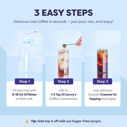 Javvy Coffee Concentrate - Cold Brew Coffee, Perfect for Instant Iced Coffee, Cold Brewed Coffee and Hot Coffee, 35 Servings - Cookies N’ Cream