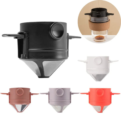 Experience the Perfect Brew Anywhere with Our Foldable Portable Coffee Filter - Eco-Friendly Stainless Steel Dripper for Drip Coffee and Tea