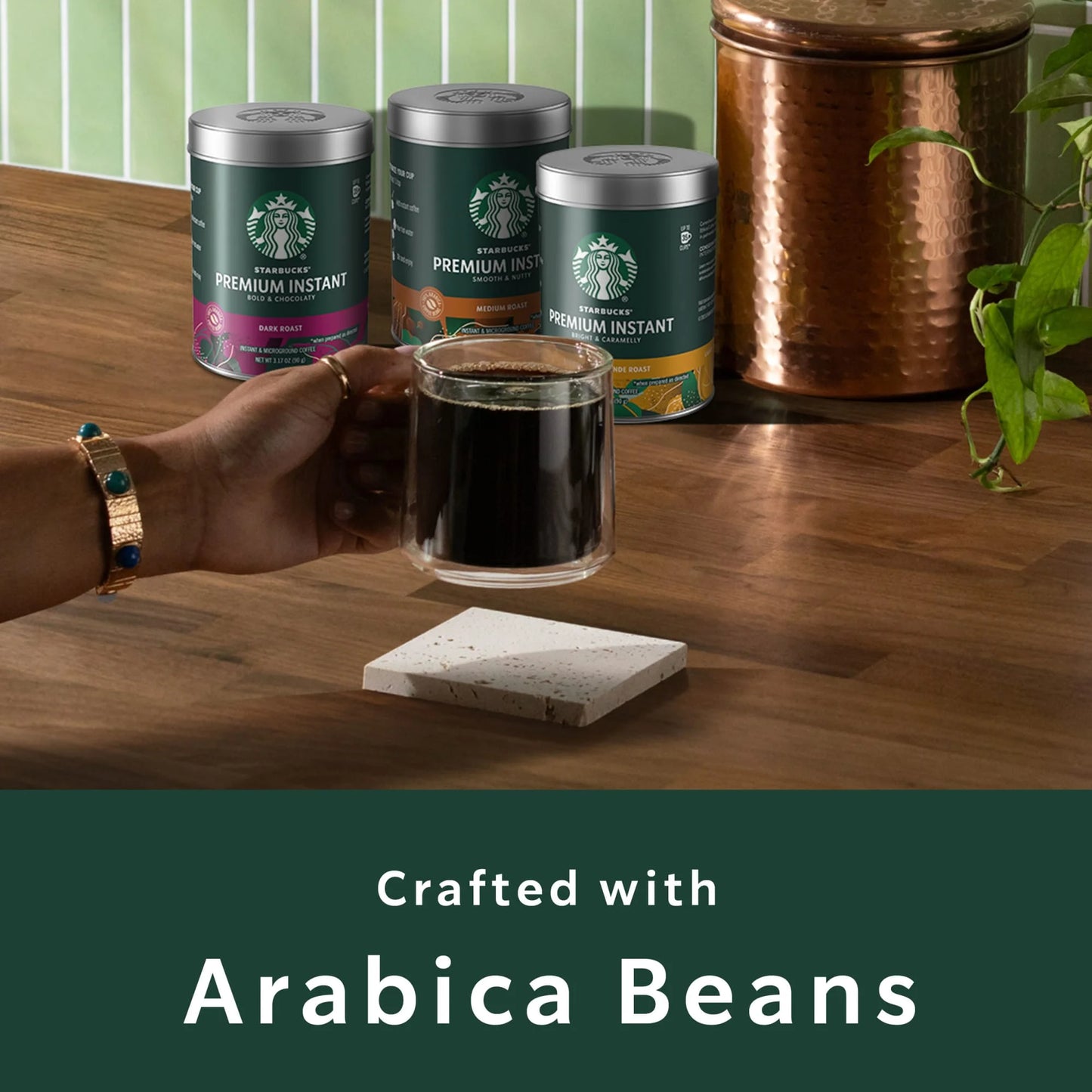 Starbucks Premium Instant Coffee, Dark Roast Coffee, Arabica Beans, 3.17 Oz