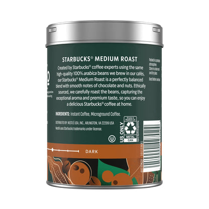 Starbucks Premium Instant Coffee, Medium Roast Coffee, Arabica Beans, 3.17 Oz