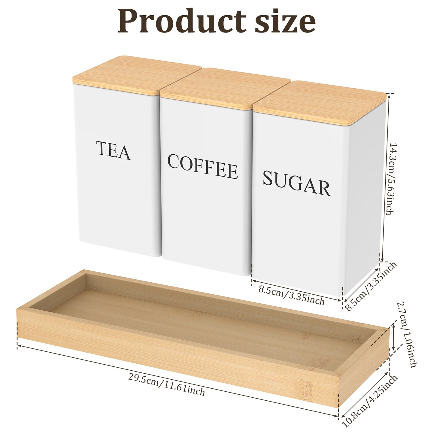 3Pcs Coffee Bean Storage Tea Sugar Canister Coffee Bean Splitting Bottle Storage Coffee Sealing Can Kitchen Coffee Accessories