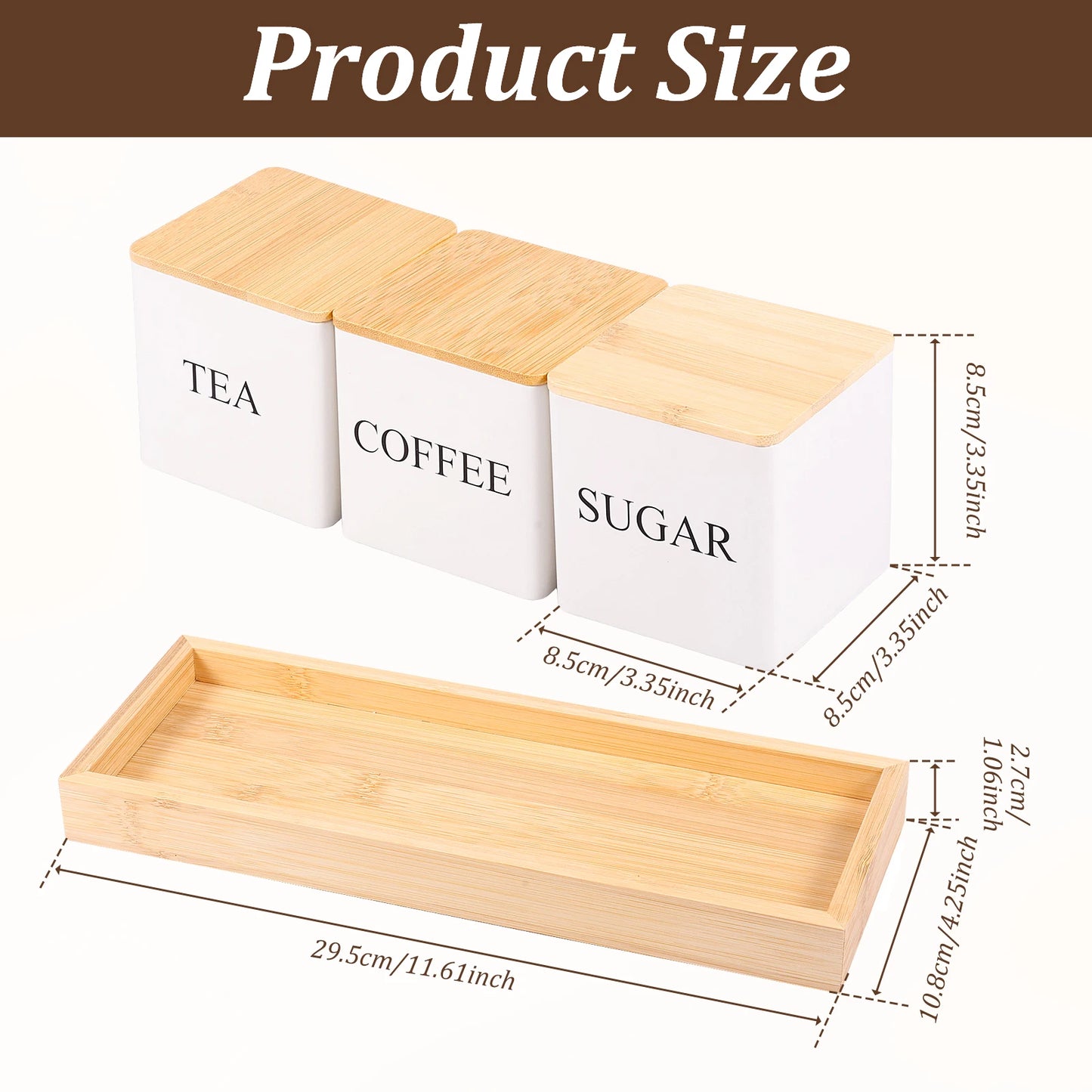 3Pcs Coffee Bean Storage Tea Sugar Canister Coffee Bean Splitting Bottle Storage Coffee Sealing Can Kitchen Coffee Accessories