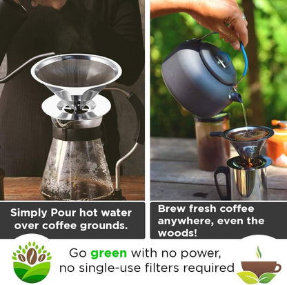 Coffee Filter Fine Mesh Coffee Maker Stainless Steel Pour over Coffee Dripper