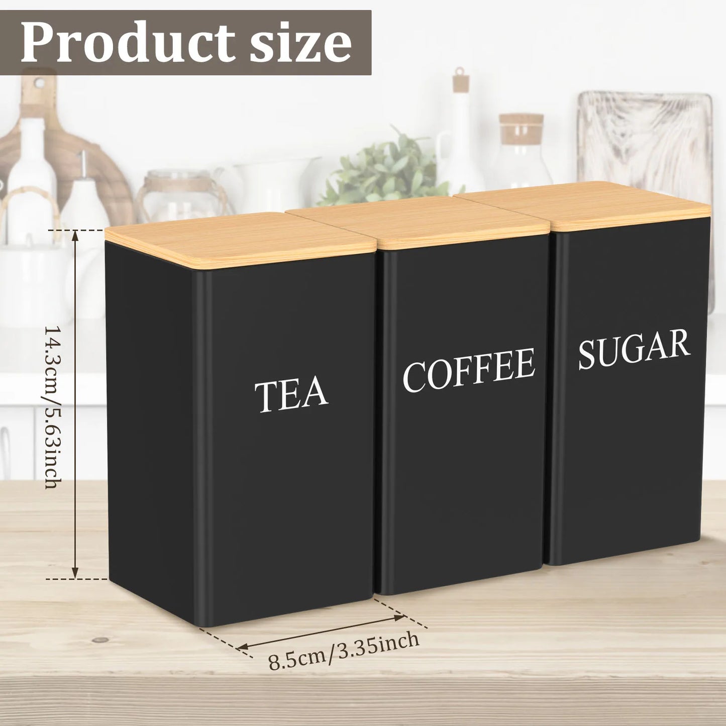 3Pcs Coffee Bean Storage Tea Sugar Canister Coffee Bean Splitting Bottle Storage Coffee Sealing Can Kitchen Coffee Accessories