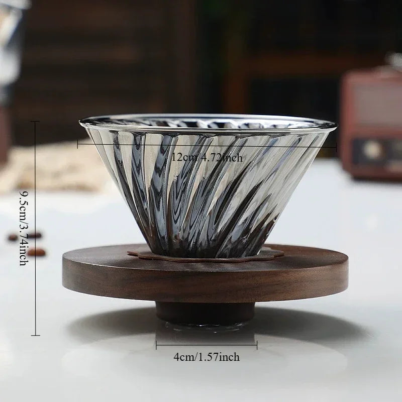 Diamond Fashion Design Glass Coffee Carafe Glass Coffee Server for Drip Coffee Maker,Coffee Pot with Lid,Pour over Coffee Filter