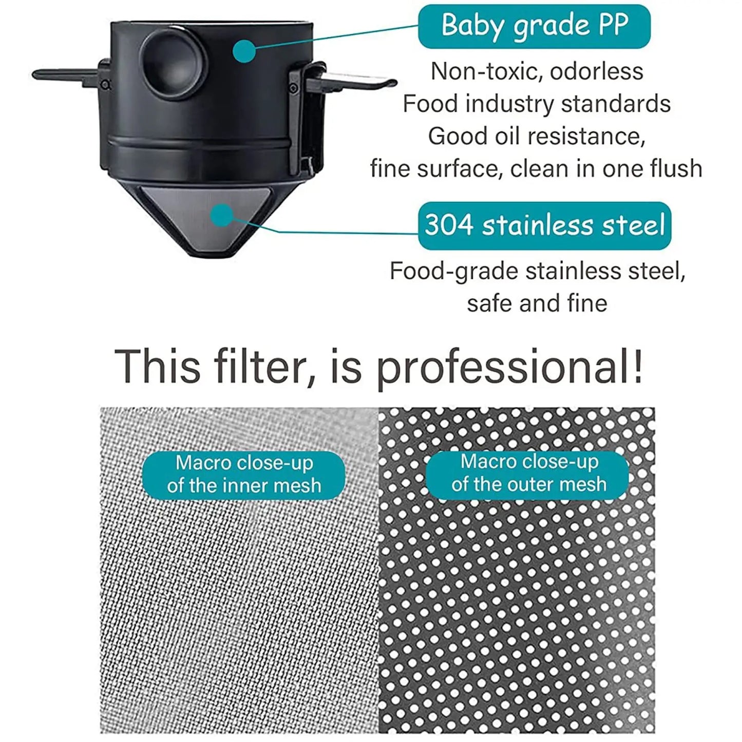Portable Coffee Filter Coffee Maker Sieve Reusable Hand Made Coffee Maker for Home Office Travel Coffee Tools