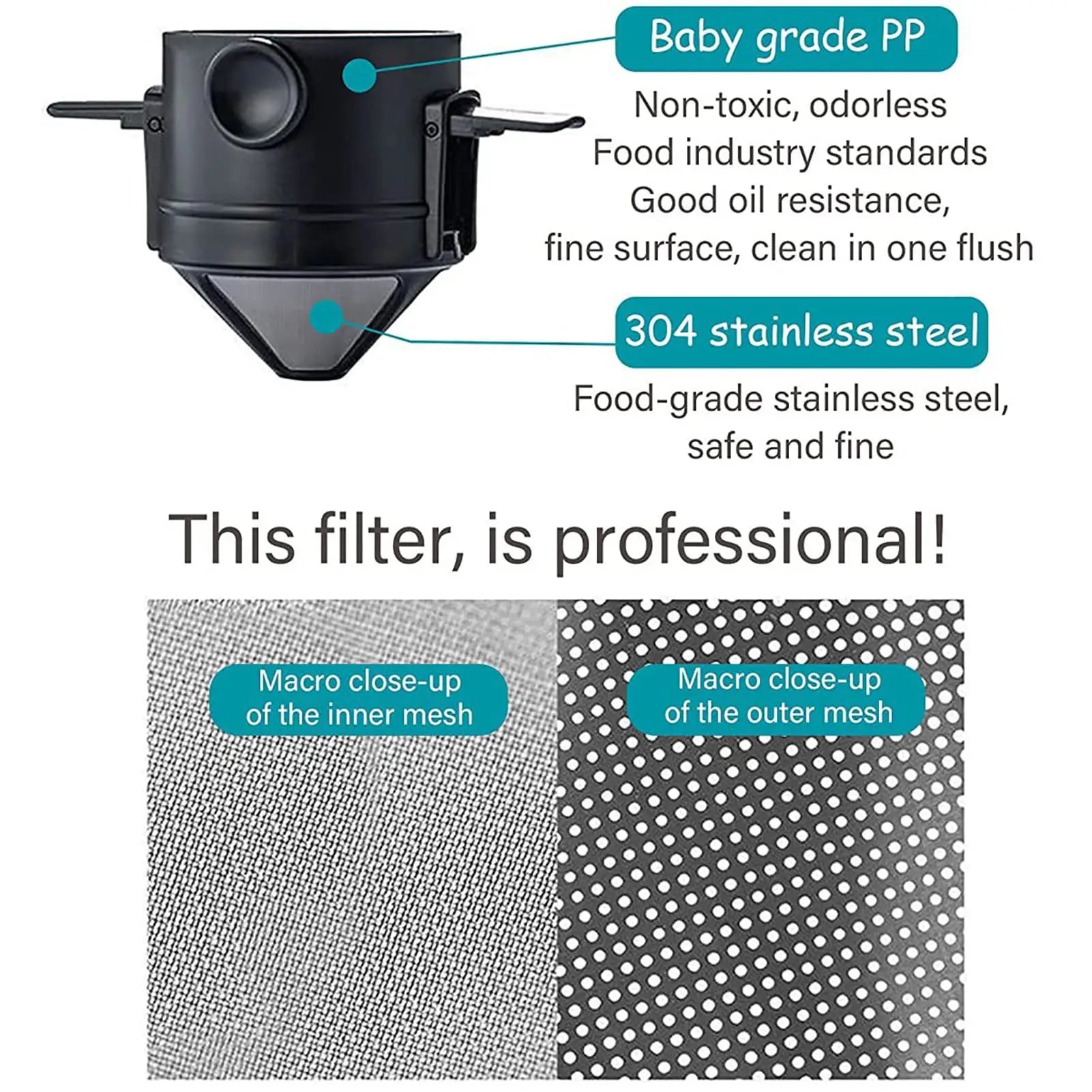 Portable Coffee Filter Coffee Maker Sieve Reusable Hand Made Coffee Maker for Home Office Travel Coffee Tools