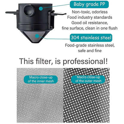Portable Coffee Filter Coffee Maker Sieve Reusable Hand Made Coffee Maker for Home Office Travel Coffee Tools