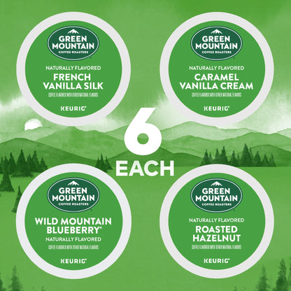 , Flavored Coffee Variety Pack Light Roast K-Cup Coffee Pods, 24 Count