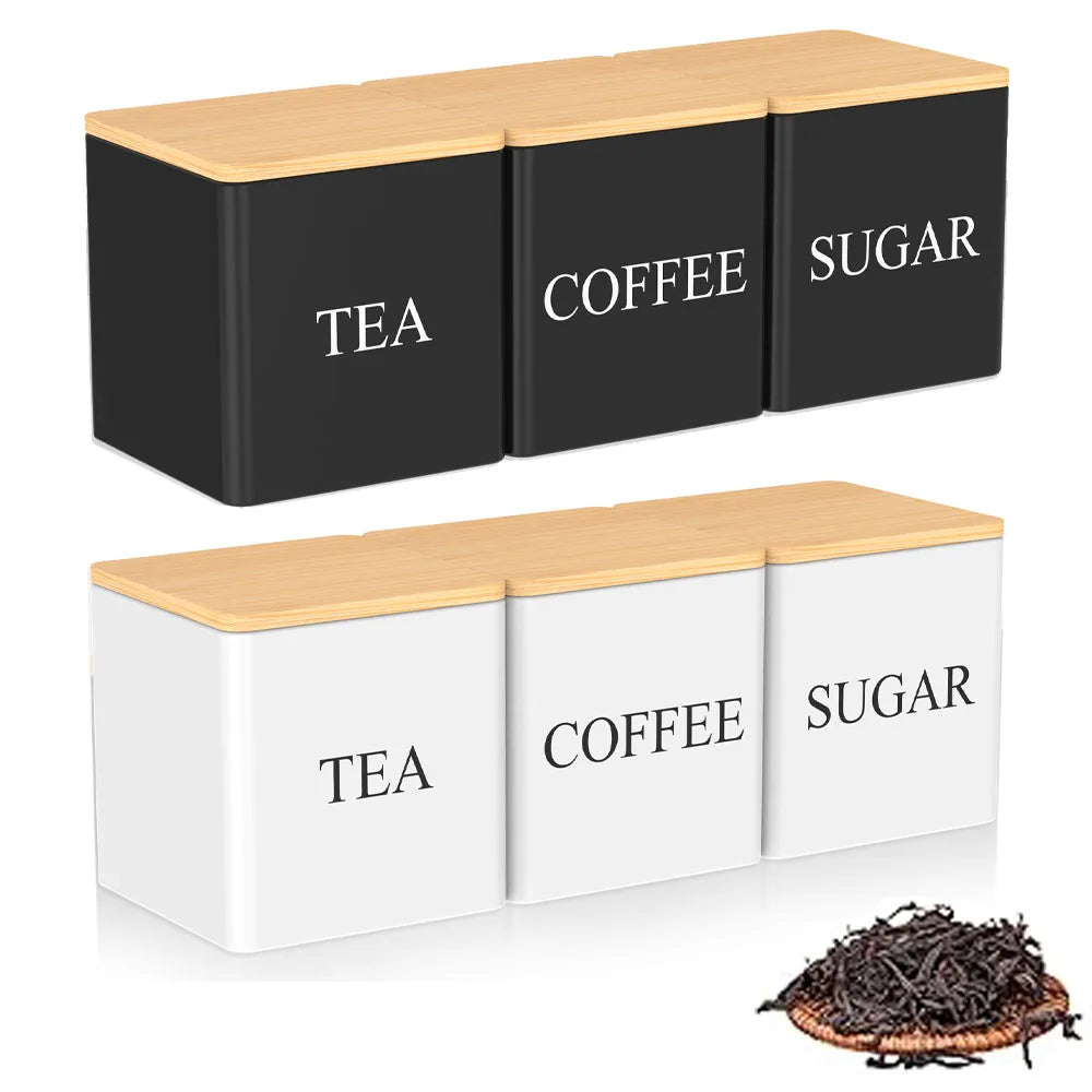 3Pcs Coffee Bean Storage Tea Sugar Canister Coffee Bean Splitting Bottle Storage Coffee Sealing Can Kitchen Coffee Accessories