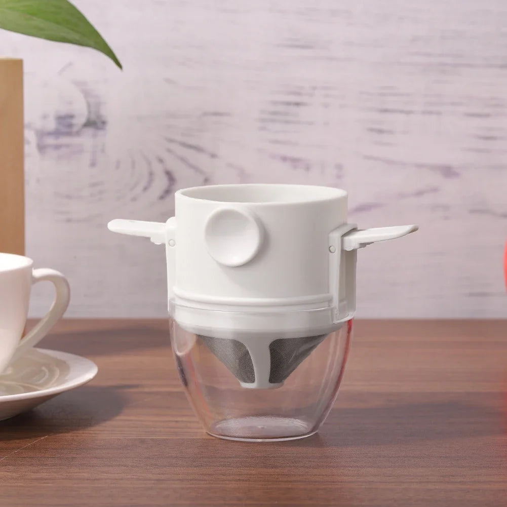 Experience the Perfect Brew Anywhere with Our Foldable Portable Coffee Filter - Eco-Friendly Stainless Steel Dripper for Drip Coffee and Tea