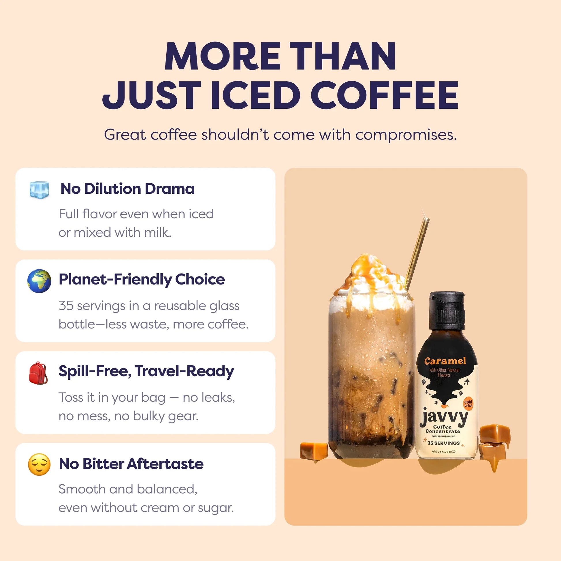 Cold Brew Caramel Liquid Concentrate, Iced Coffee & Cold Brew Drinks