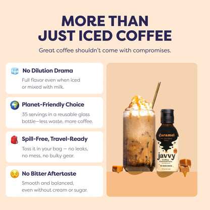 Cold Brew Caramel Liquid Concentrate, Iced Coffee & Cold Brew Drinks