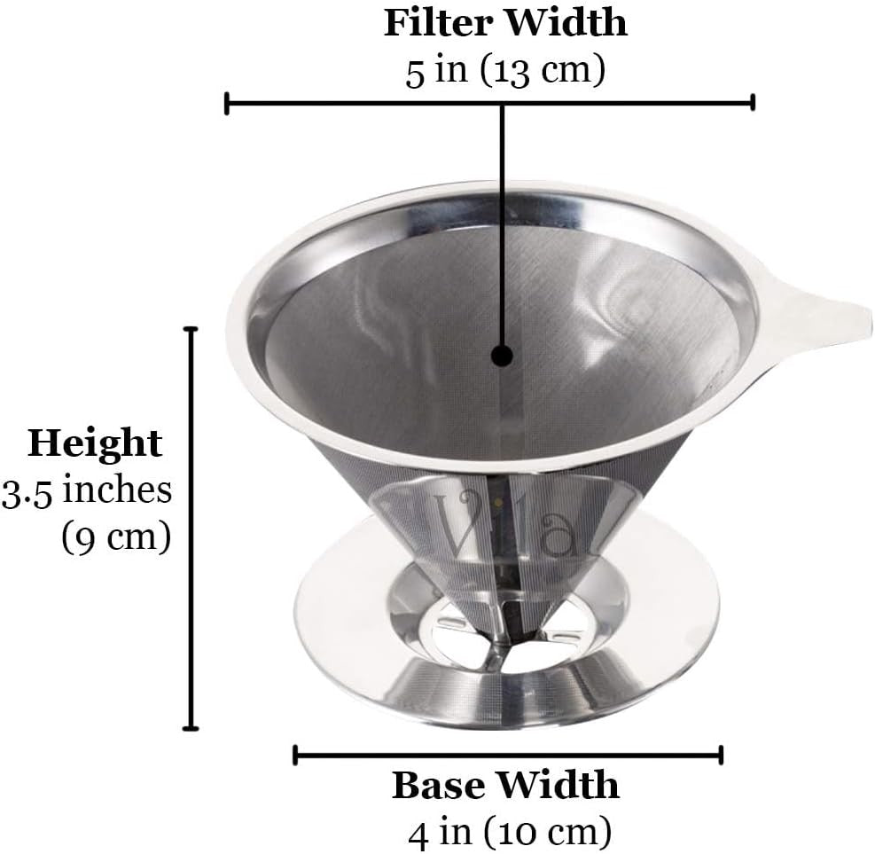 Coffee Filter Fine Mesh Coffee Maker Stainless Steel Pour over Coffee Dripper