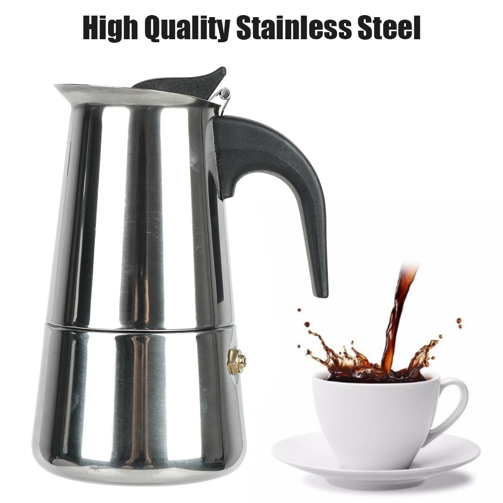 Mocha Espresso Latte Stovetop Filter Stainless Steel Coffee Pot for Barista Moka Coffee Maker Coffee Maker Pot Coffee Pot
