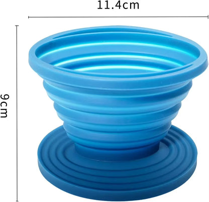 Collapsible Coffee Filter Rubber Coffee Maker Reusable Portable Camping Coffee Dripper for Hiking, Camping, Home, Office