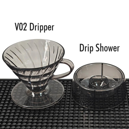 Coffee Filter Drip Shower V02 Coffee Dripper V Shape Pour over Coffee Dripper Hand Brew Coffee Filter Cup Plastic 60 Degree